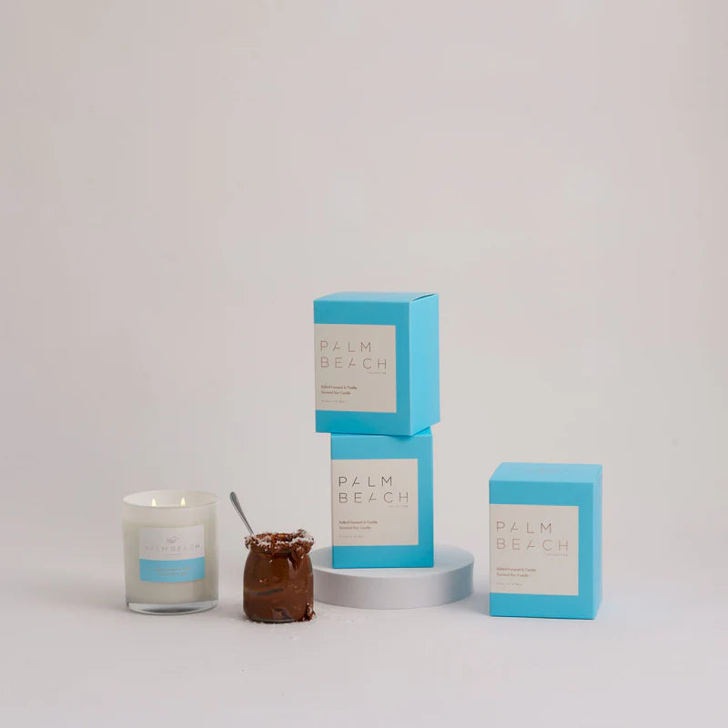 PALM BEACH Salted Caramel & Vanilla Scented Soy Candle