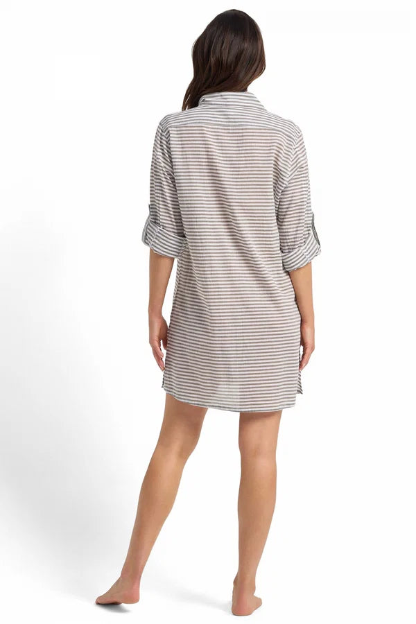 JANTZEN Fresh Button Through Shirt - Army