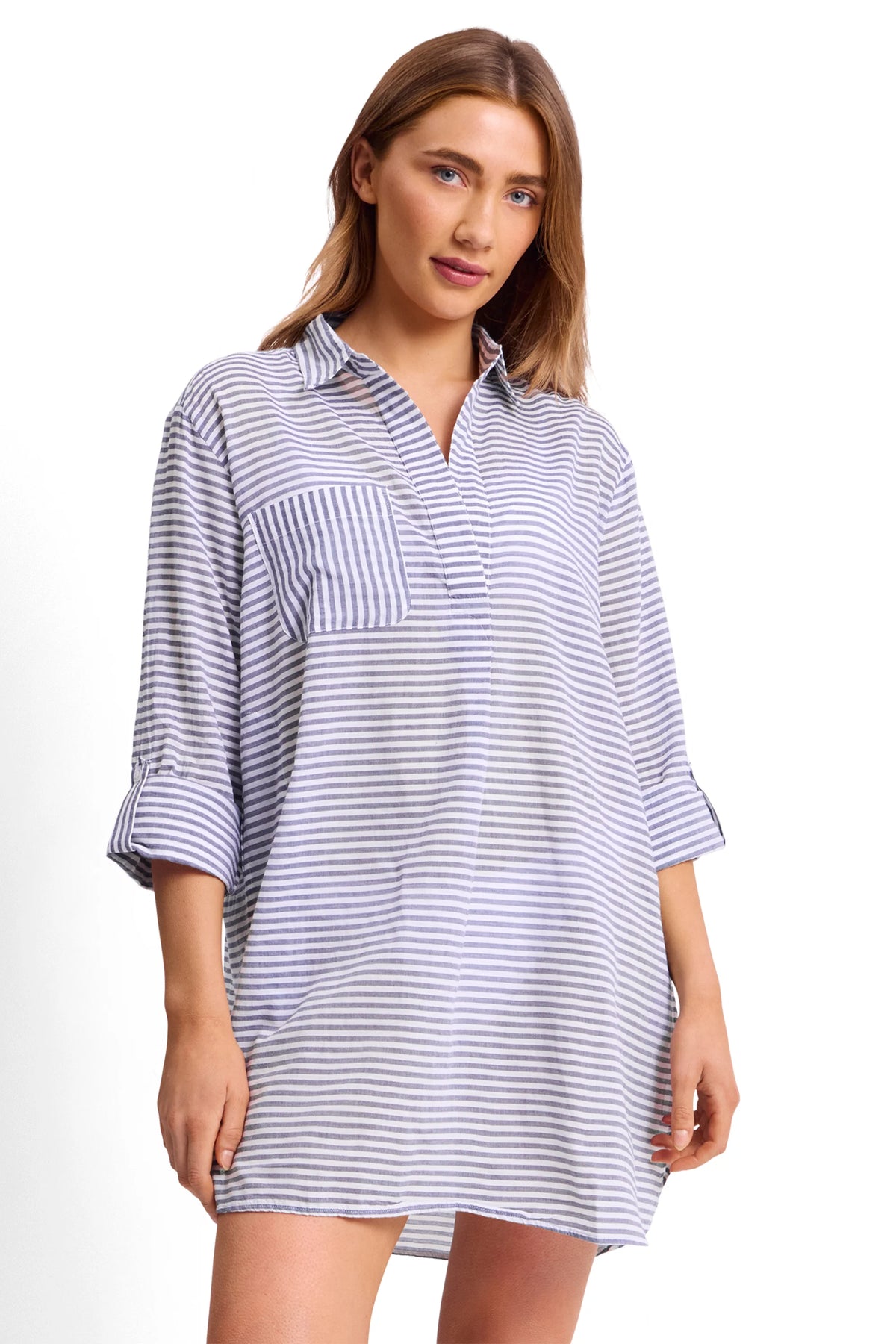 SUNSEEKER Summer Stripe Painters Shirt - Ink
