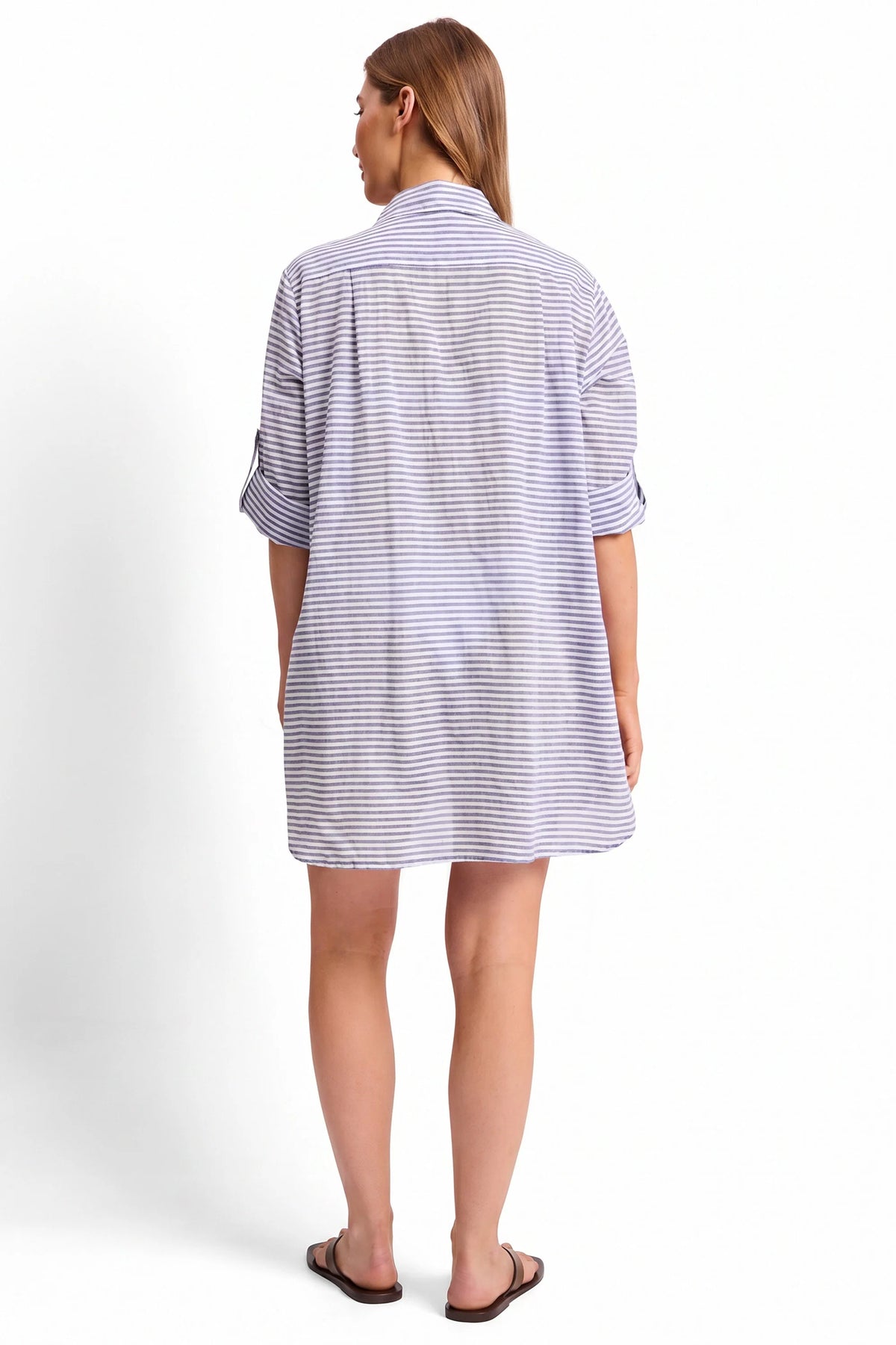 SUNSEEKER Summer Stripe Button Through Shirt - Ink
