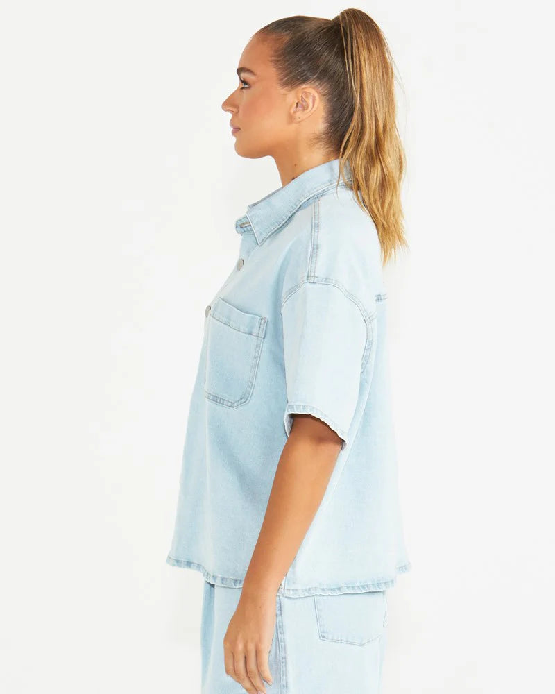 SASS Katrina Boyfriend Shirt - Snow Wash