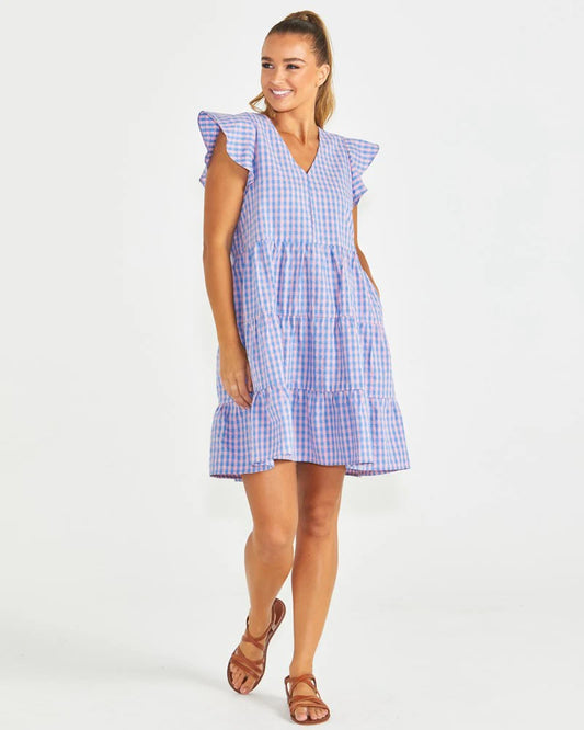 SASS Phillipa Dress - Blue/Pink Gingham