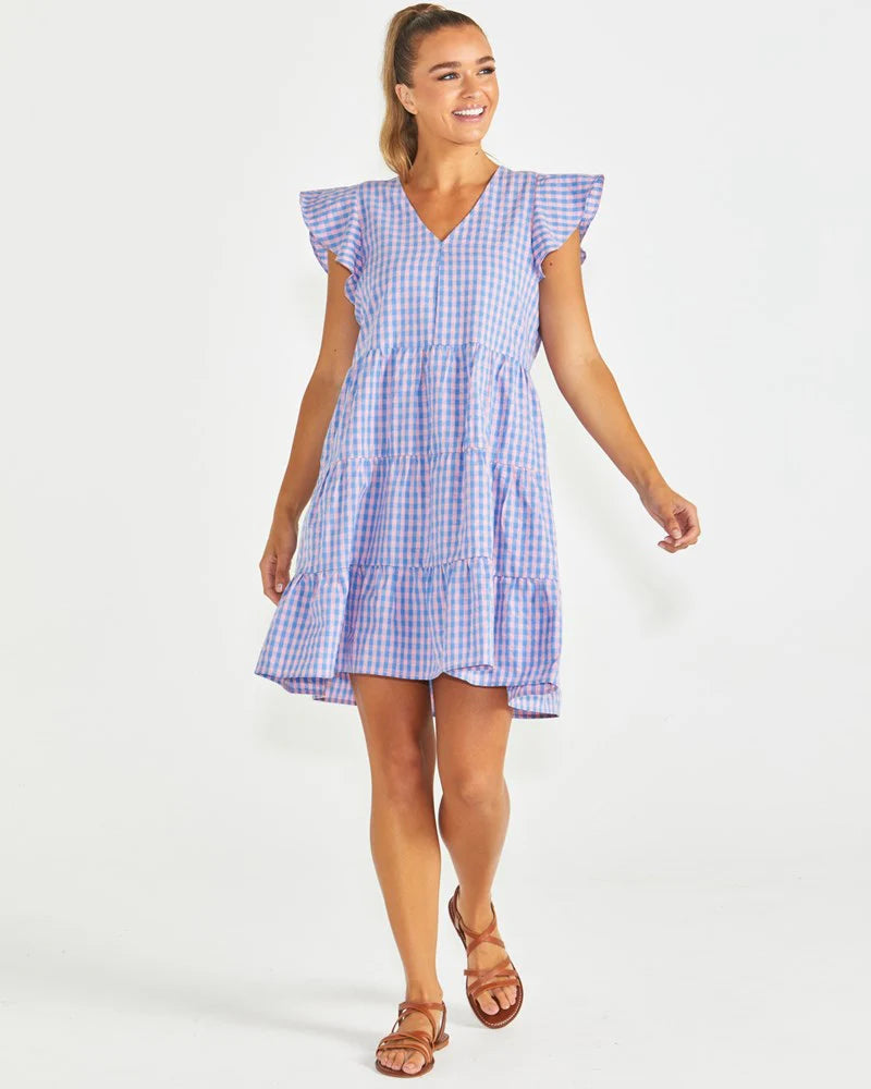 SASS Phillipa Dress - Blue/Pink Gingham