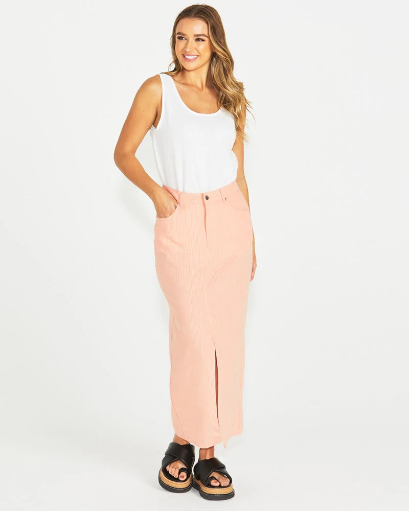 SASS Liberty Maxi Skirt - Neon/Peach Stripe