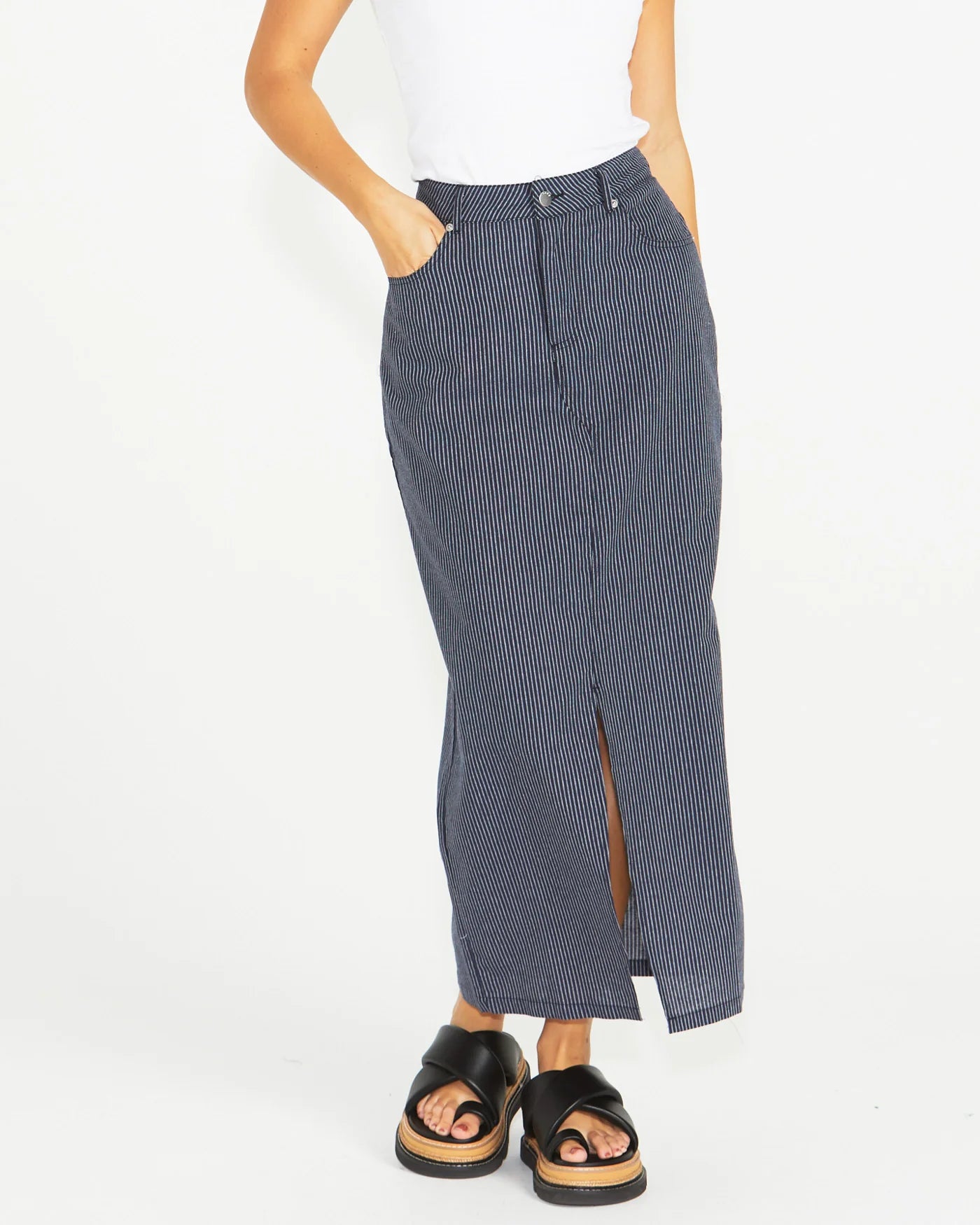 SASS Liberty Maxi Skirt - Navy/White Stripe