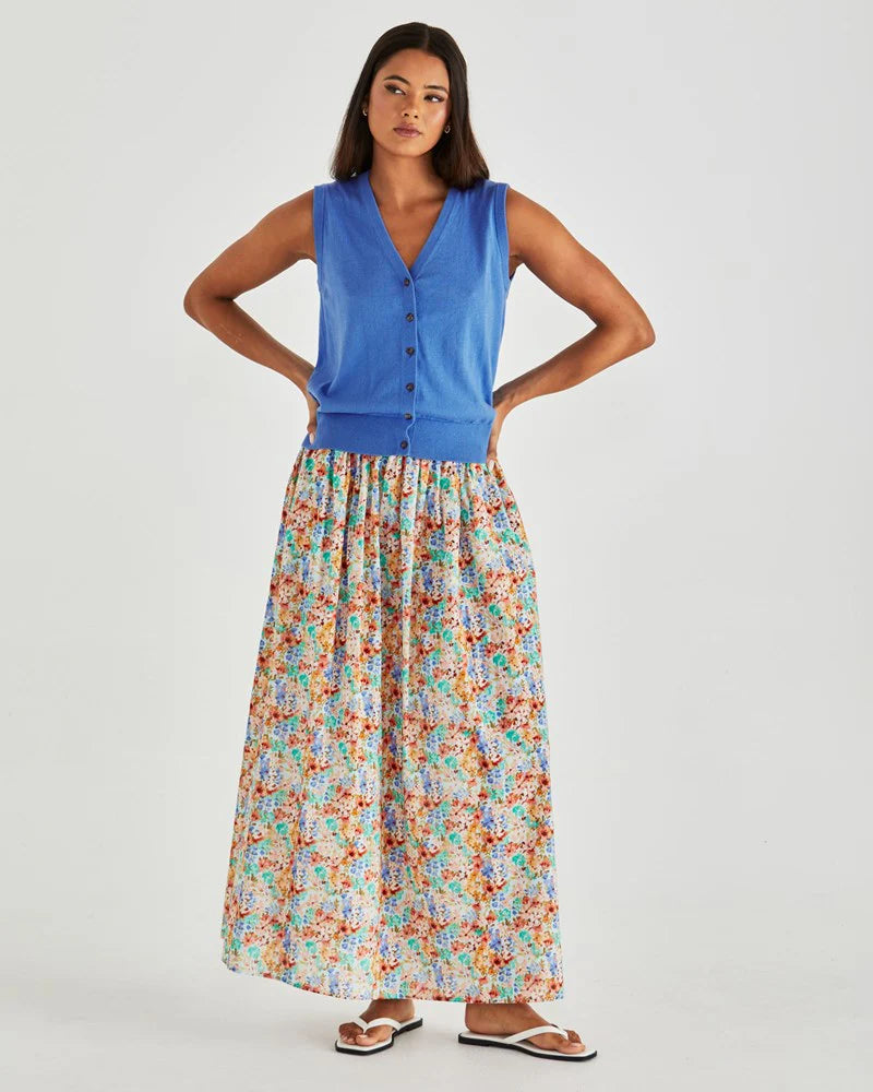 SASS Leo Knit Vest - Cornflour