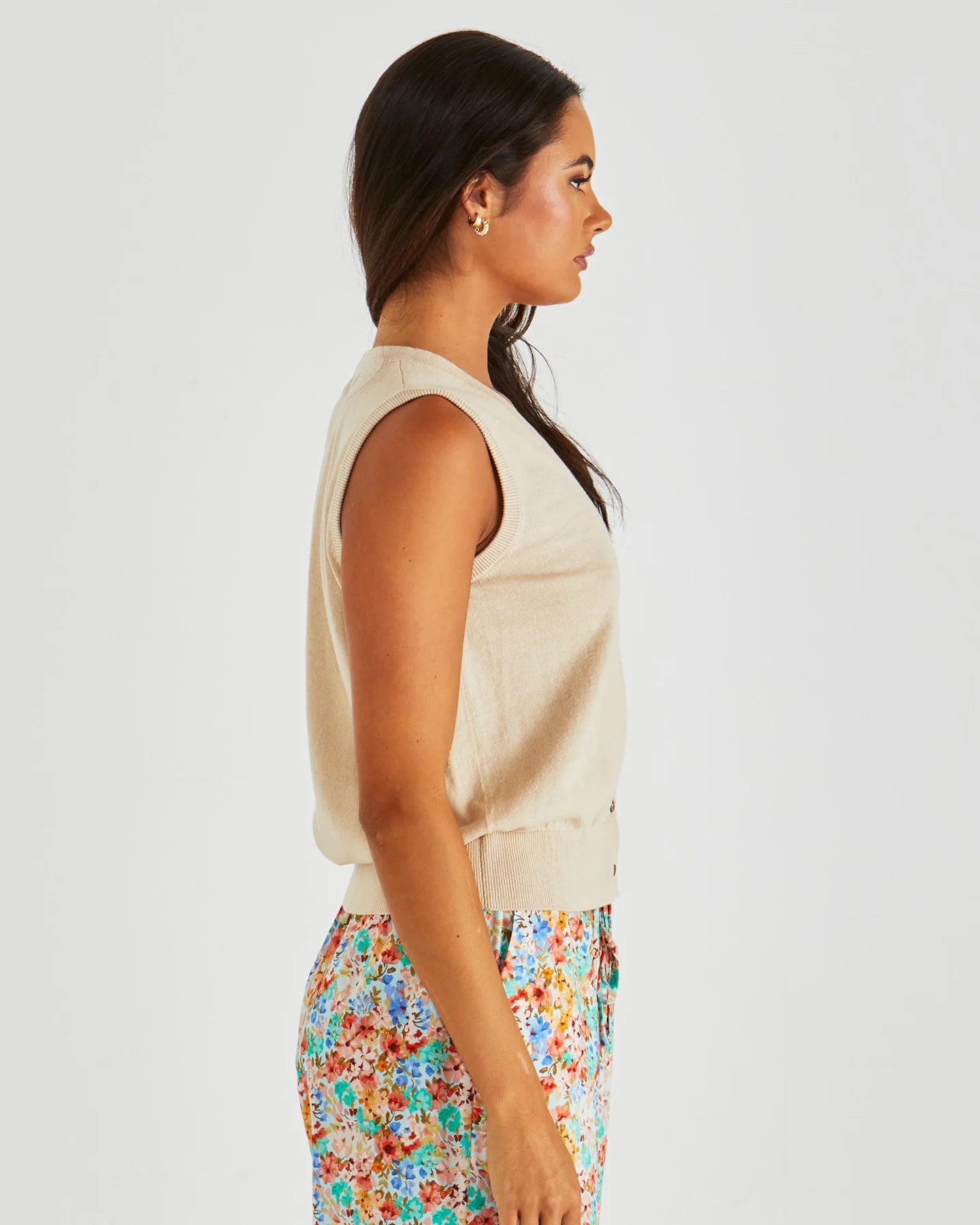 SASS Leo Knit Vest - Oatmeal