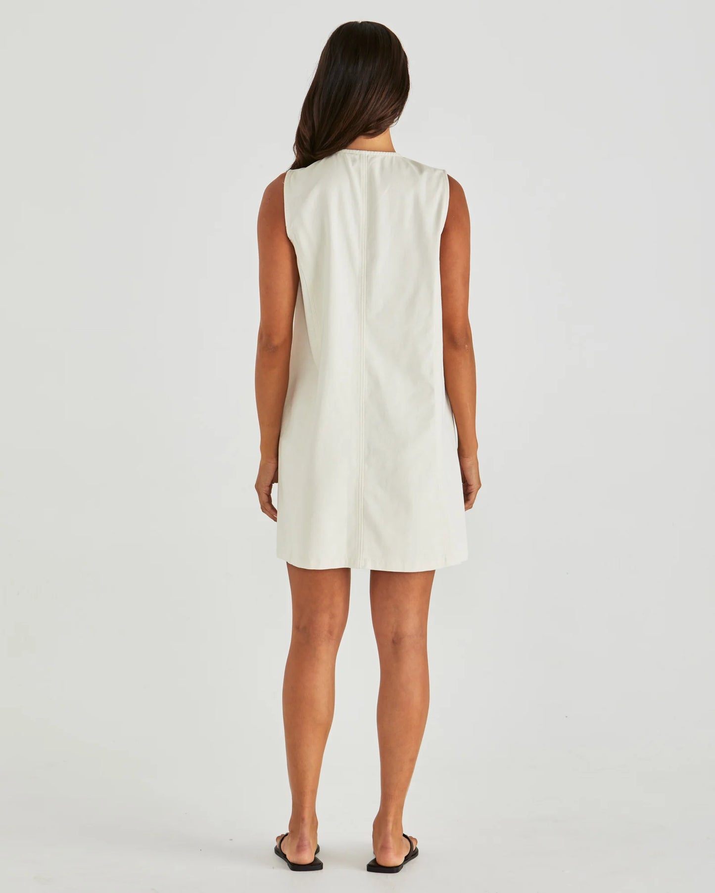 SASS Sabine Demin Vest Dress - Parchment Wash