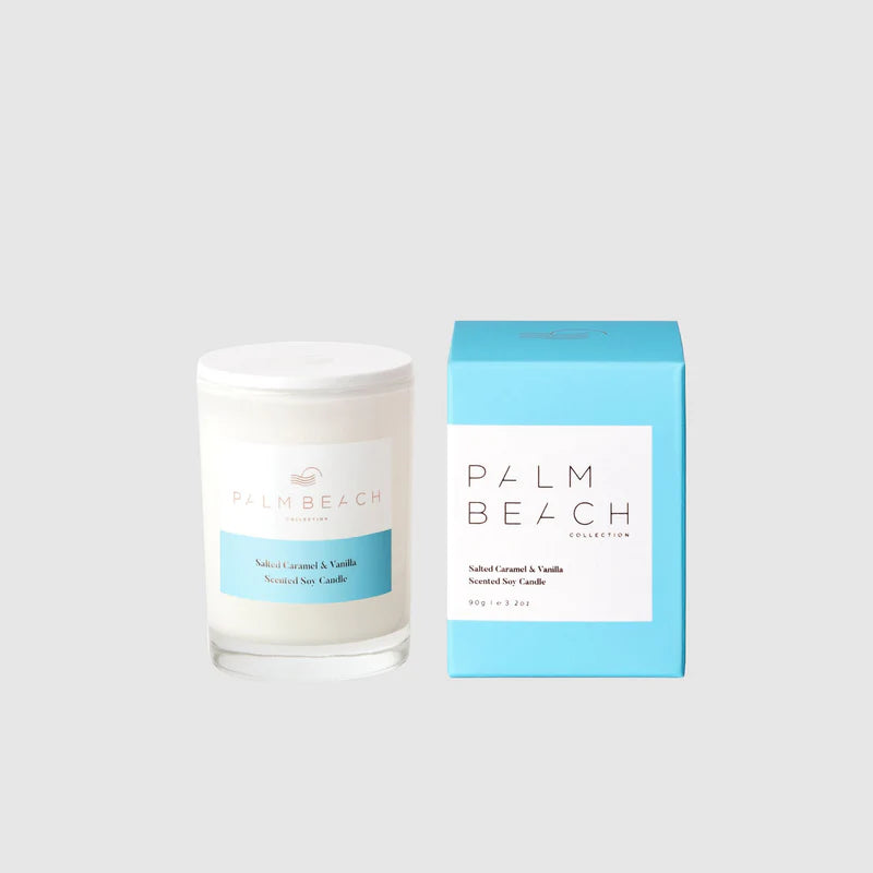 PALM BEACH SALTED CARAMEL & VANILLA MINI SOY CANDLE 90gm