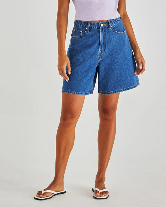 SASS Sabine Short - Mid Denim Wash