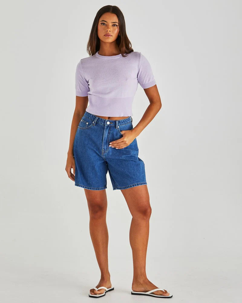 SASS Sabine Short - Mid Denim Wash