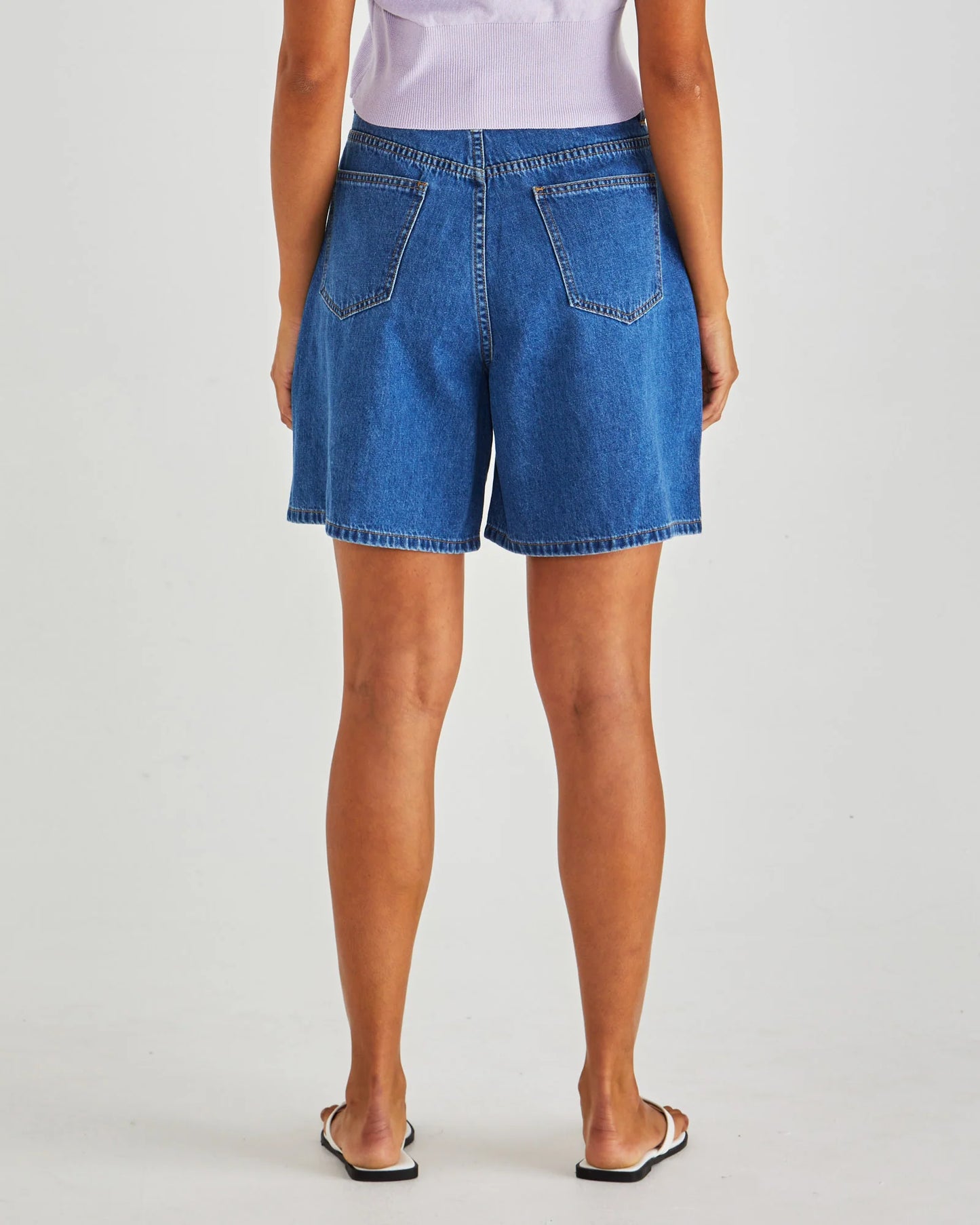 SASS Sabine Short - Mid Denim Wash