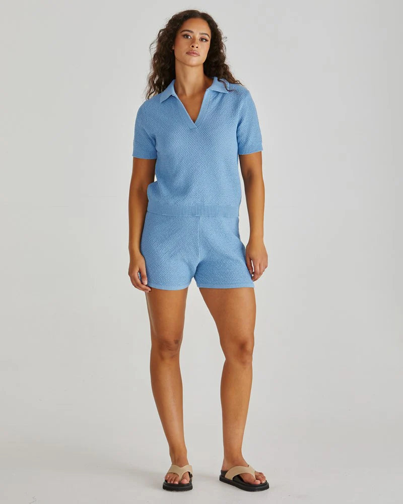 SASS Aubrie Knit Polo - Blue