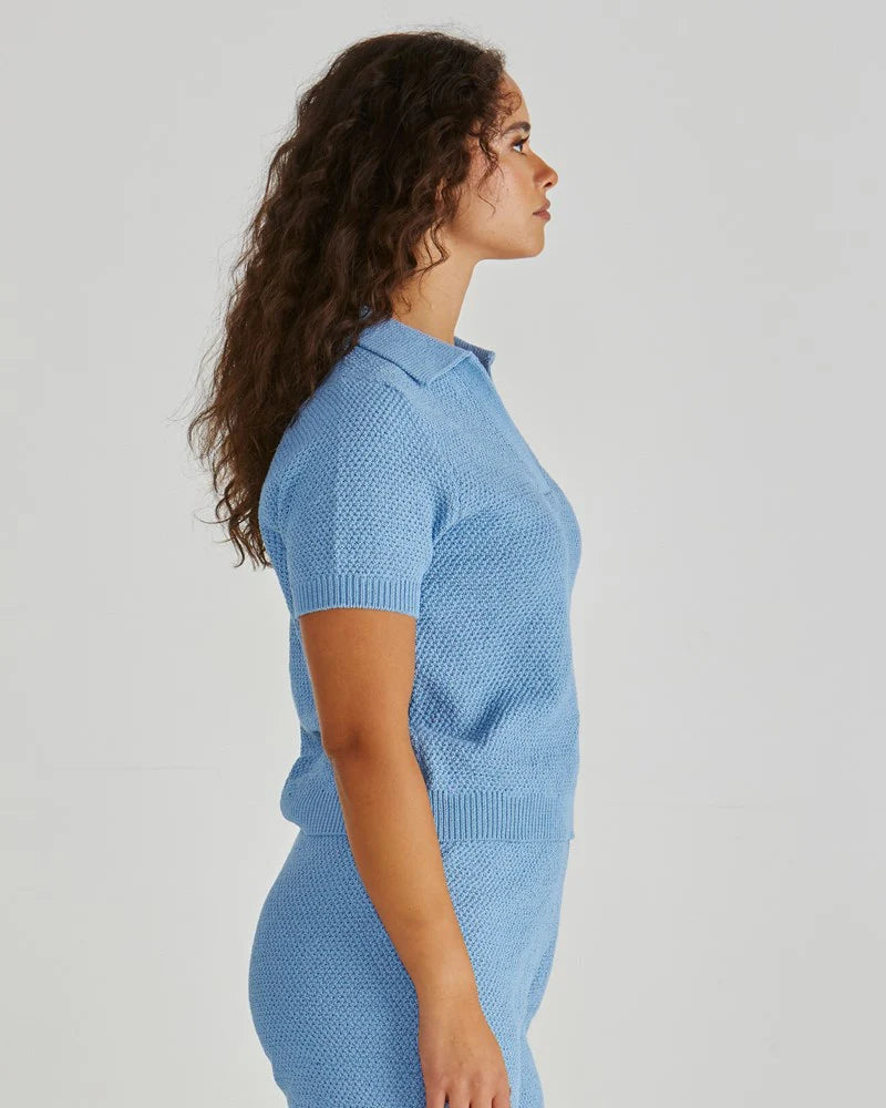 SASS Aubrie Knit Polo - Blue