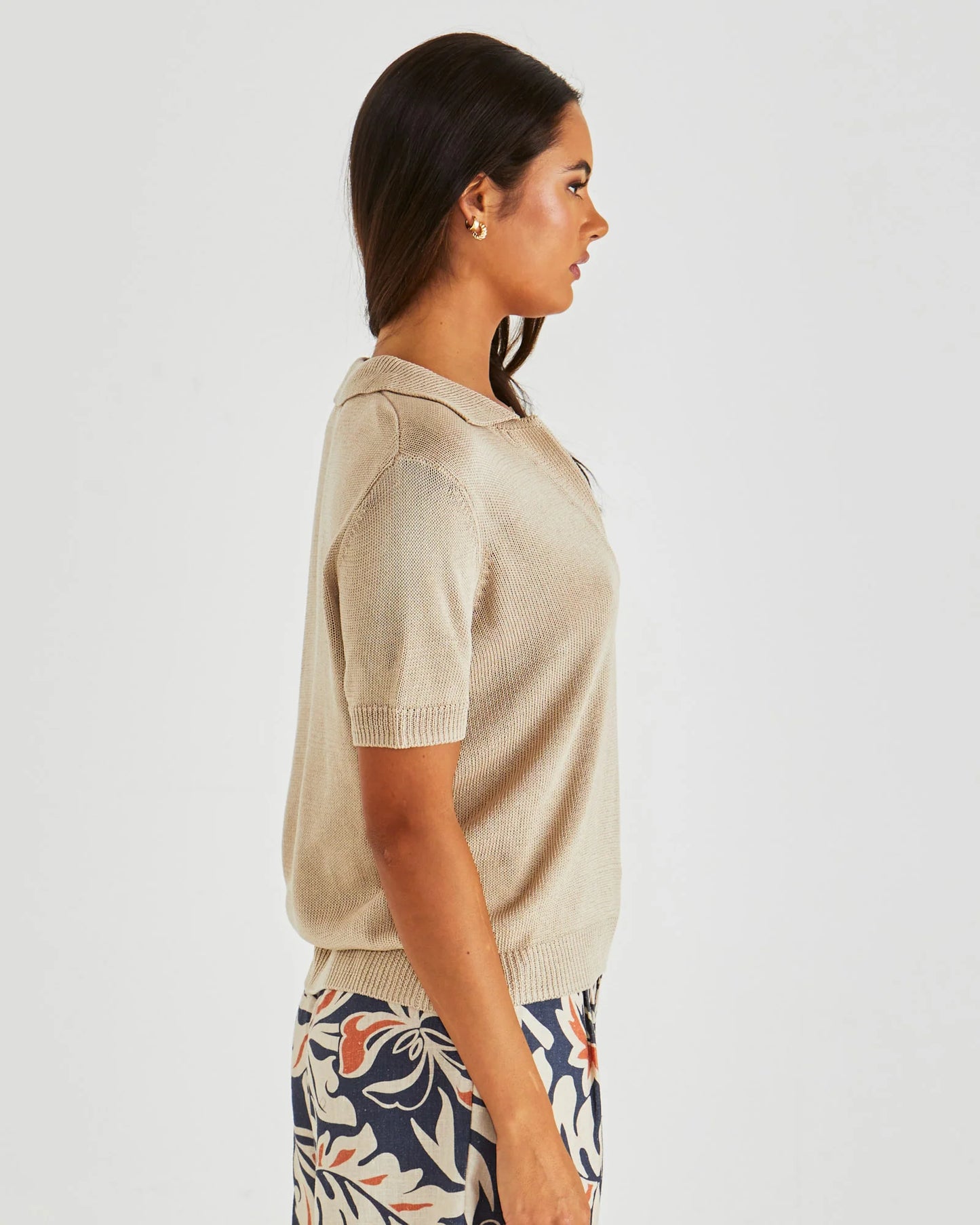 SASS Abbie Knit Polo - Neutral