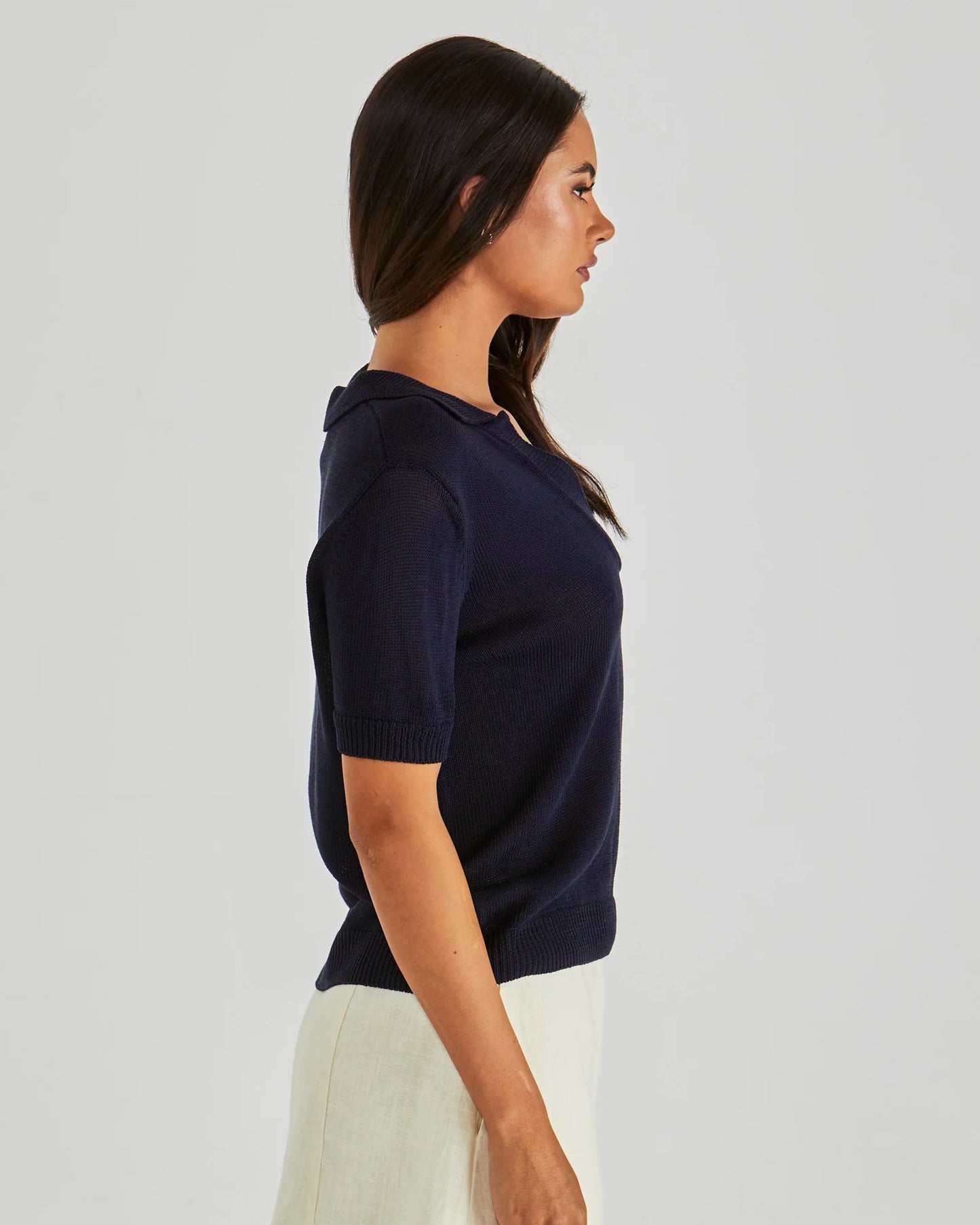 SASS Abbie Knit Polo - Navy