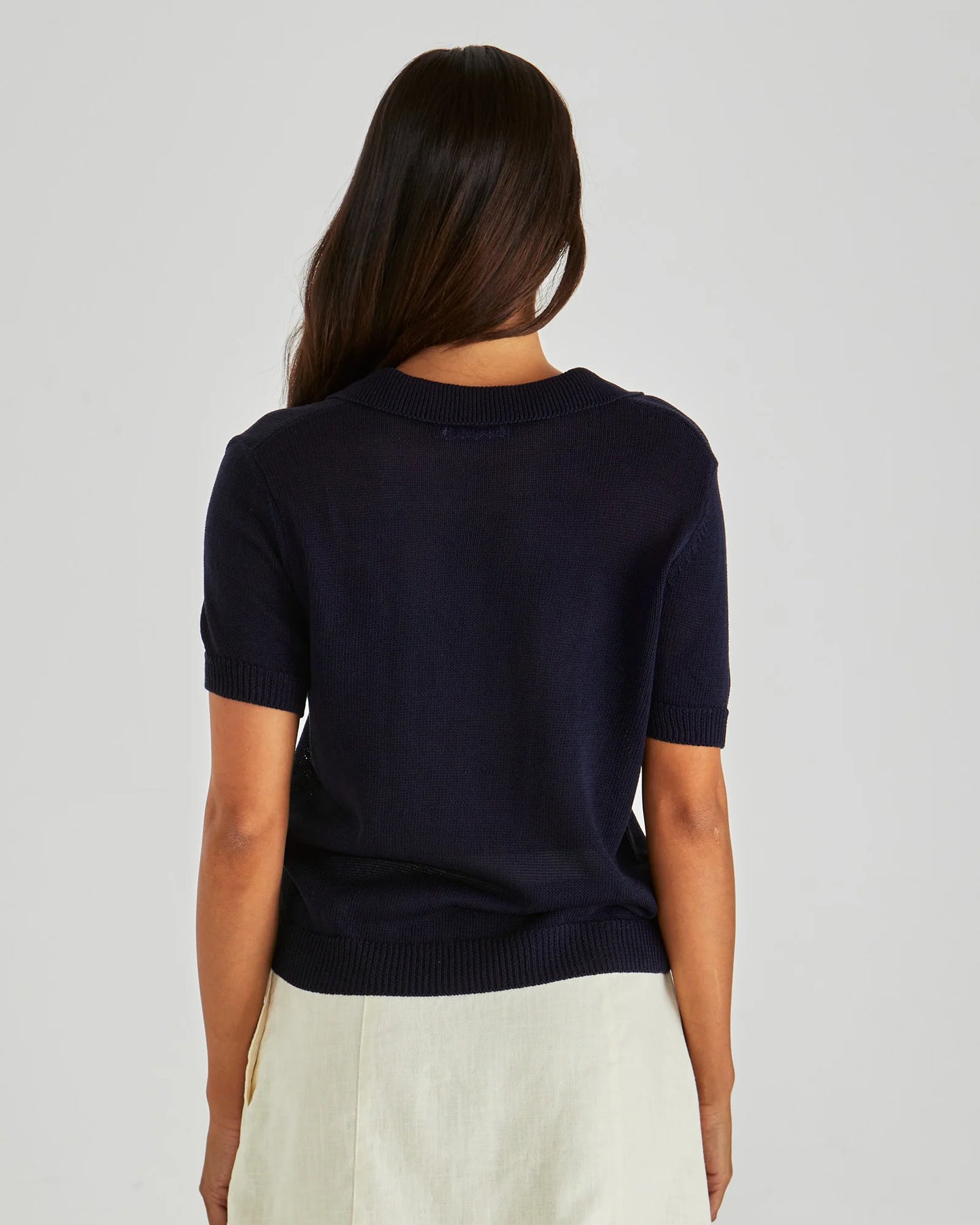 SASS Abbie Knit Polo - Navy