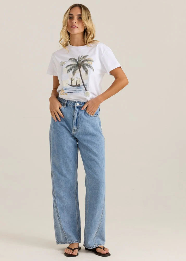 SASS Nuala Wide Leg Jean - 90s Blue Wash