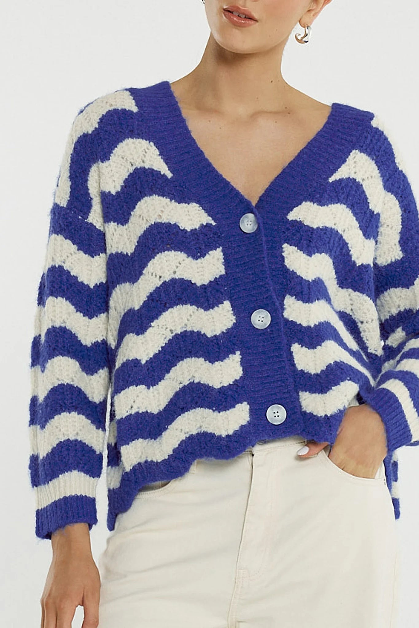 SASS Etta Wavy Stripe Cardi