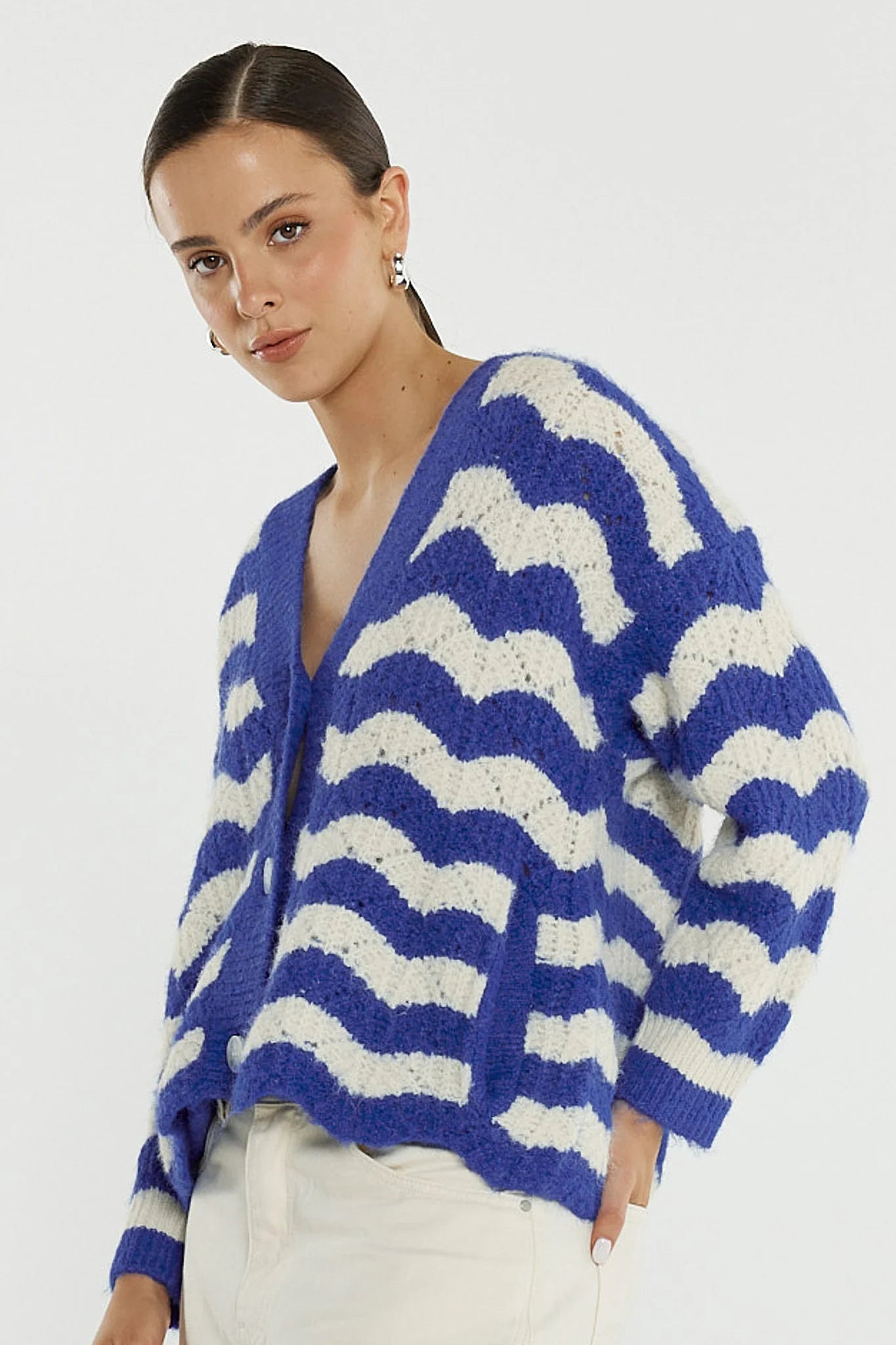 SASS Etta Wavy Stripe Cardi