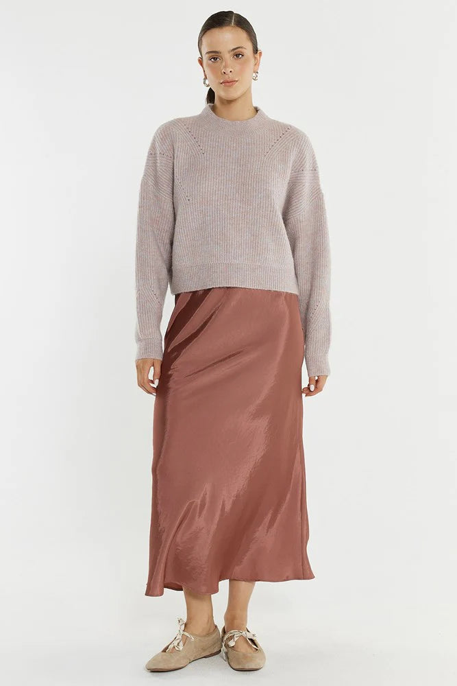 SASS Innes Pointelle Jumper - Pink Marle