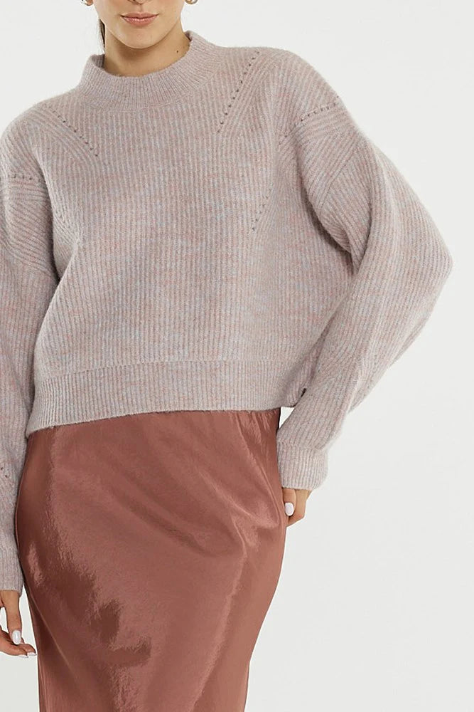 SASS Innes Pointelle Jumper - Pink Marle