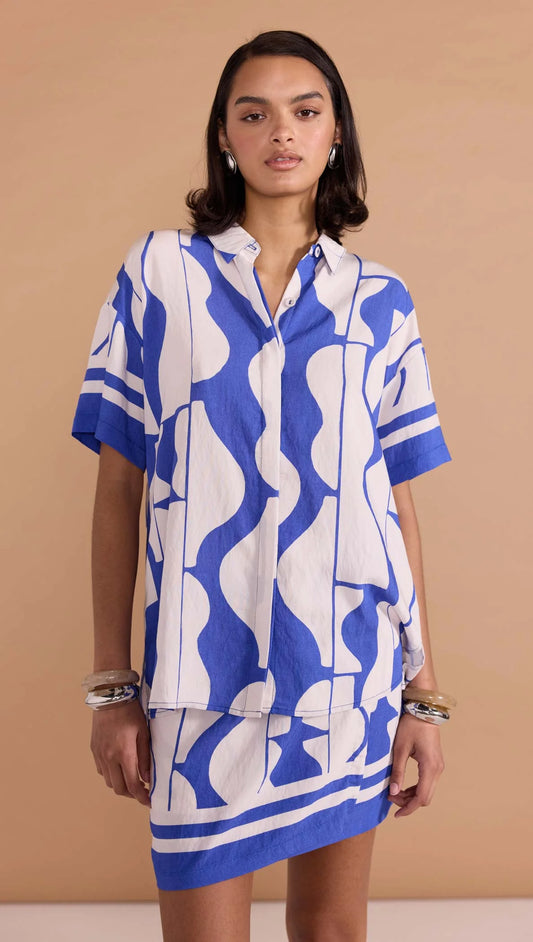 STAPLE THE LABEL Santi Resort Shirt - Blue