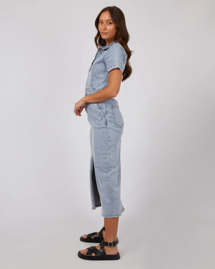 SILENT THEORY BOSTON MIDI DRESS -light Blue