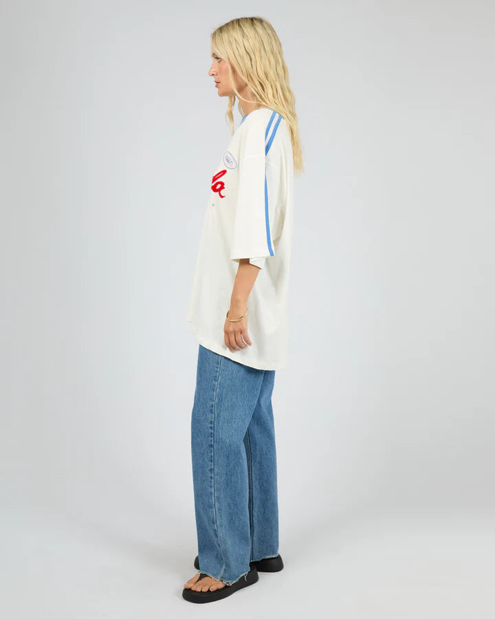 AAE Bermuda Oversized V Neck Tee - Vintage White