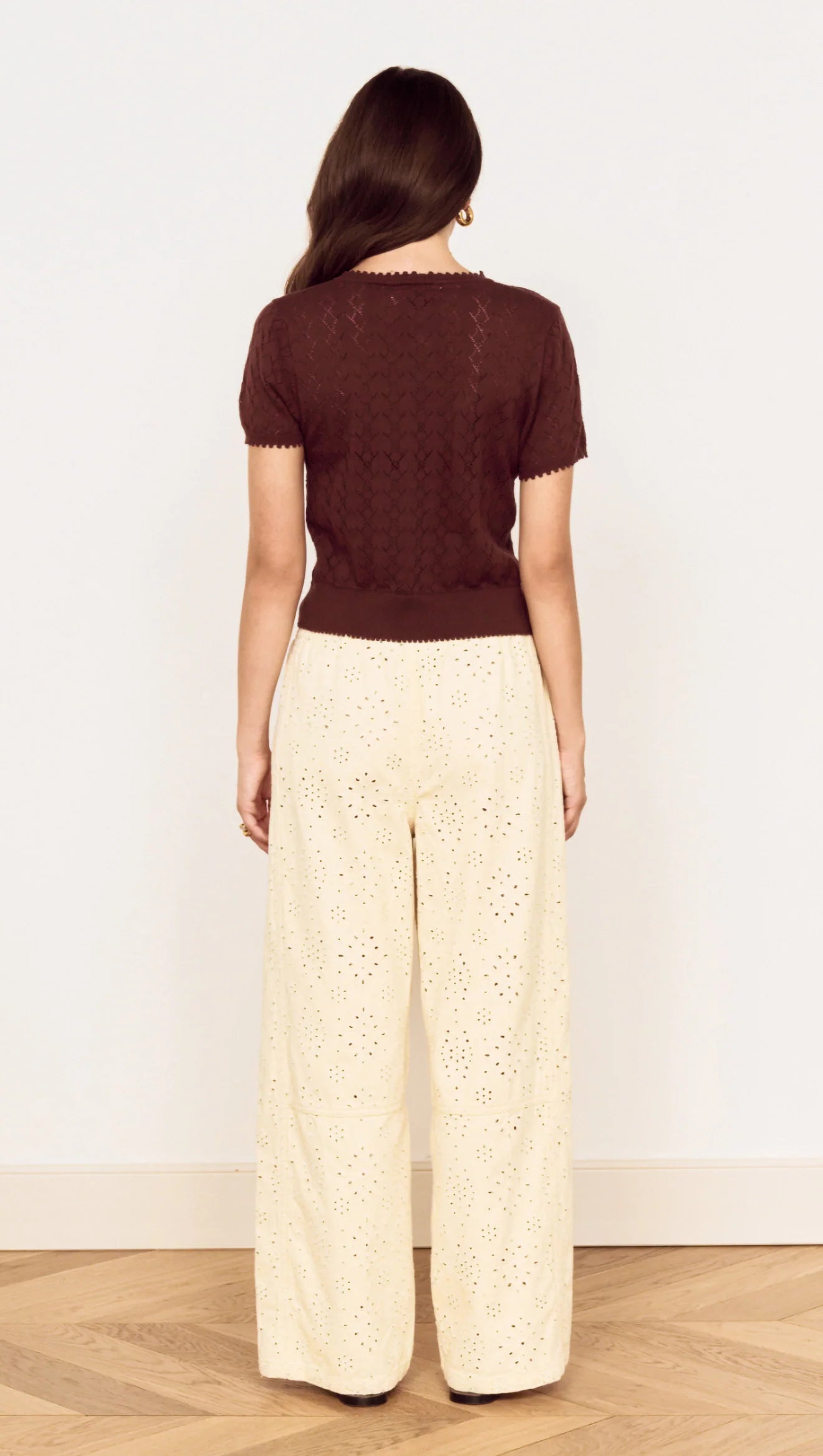 MINKPINK Abrea Broderie Denim Pant - Cream