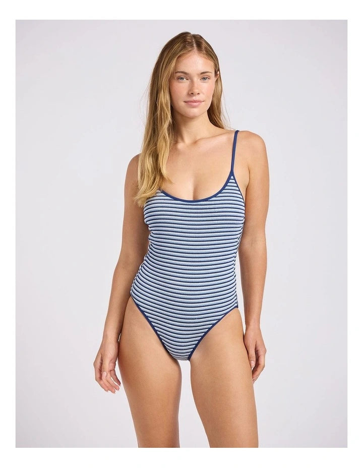 SEAFOLLY Horizons Scoop Neck Tie Back One Piece Swimsuit Marine