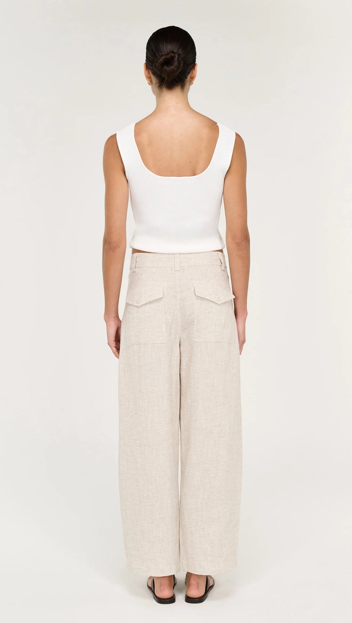 STAPLE THE LABEL Neve Linen Barrell Leg Pant - Oat