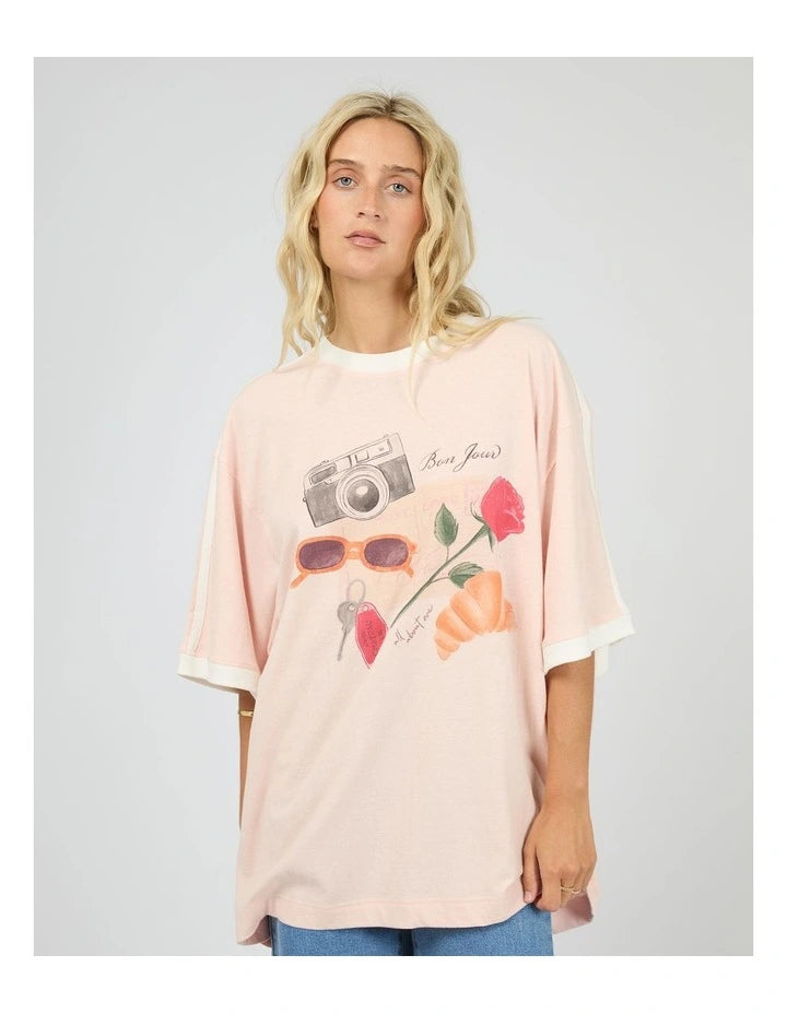 ALL ABOUT EVE From France Oversized Tee - Pink