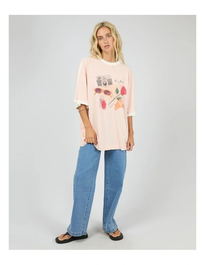 ALL ABOUT EVE From France Oversized Tee - Pink