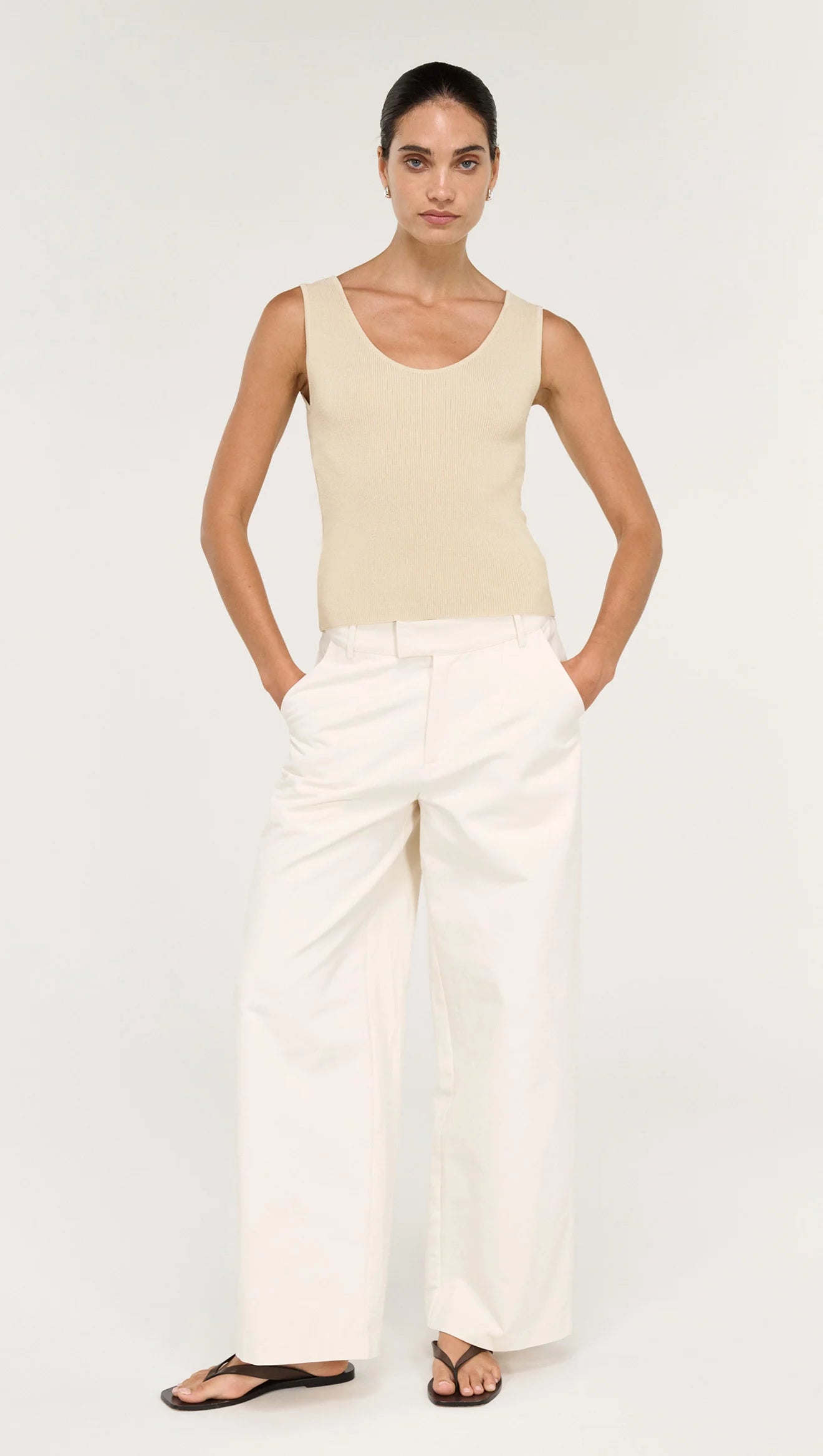 STAPLE THE LABEL Moda Reversible Knit - Ecru