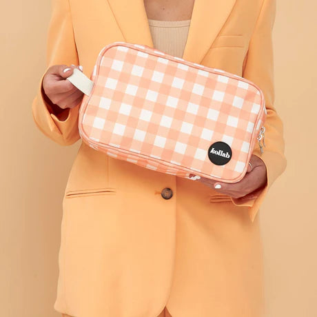 KOLLAB HOLIDAY TRAVEL BAG - Apricot Check