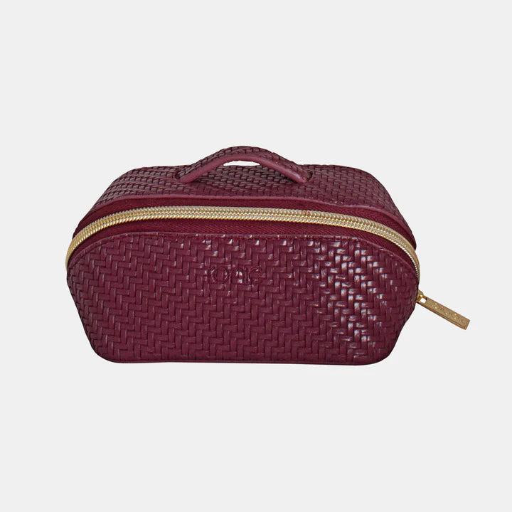 TONIC Herringbone Beauty Bag Small Plum