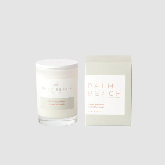 PALM BEACH CLOVE & SANDALWOOD MINI SOY CANDLE 90gm