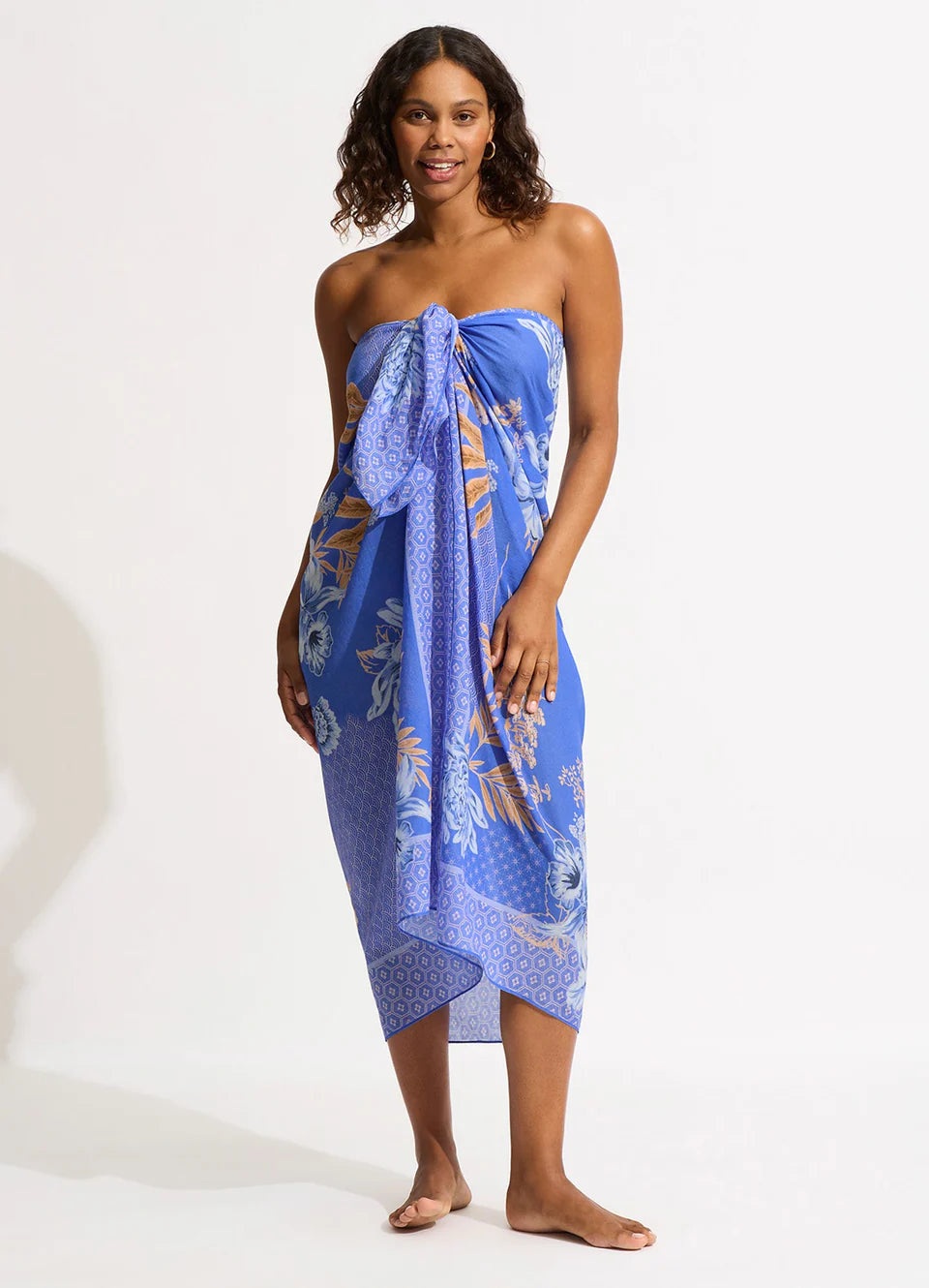 SEAFOLLY Eden Sarong - Azure – Port Fairy Spa Boutique