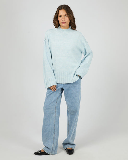 SILENT THEORY Lotus Knit Jumper - Light Blue