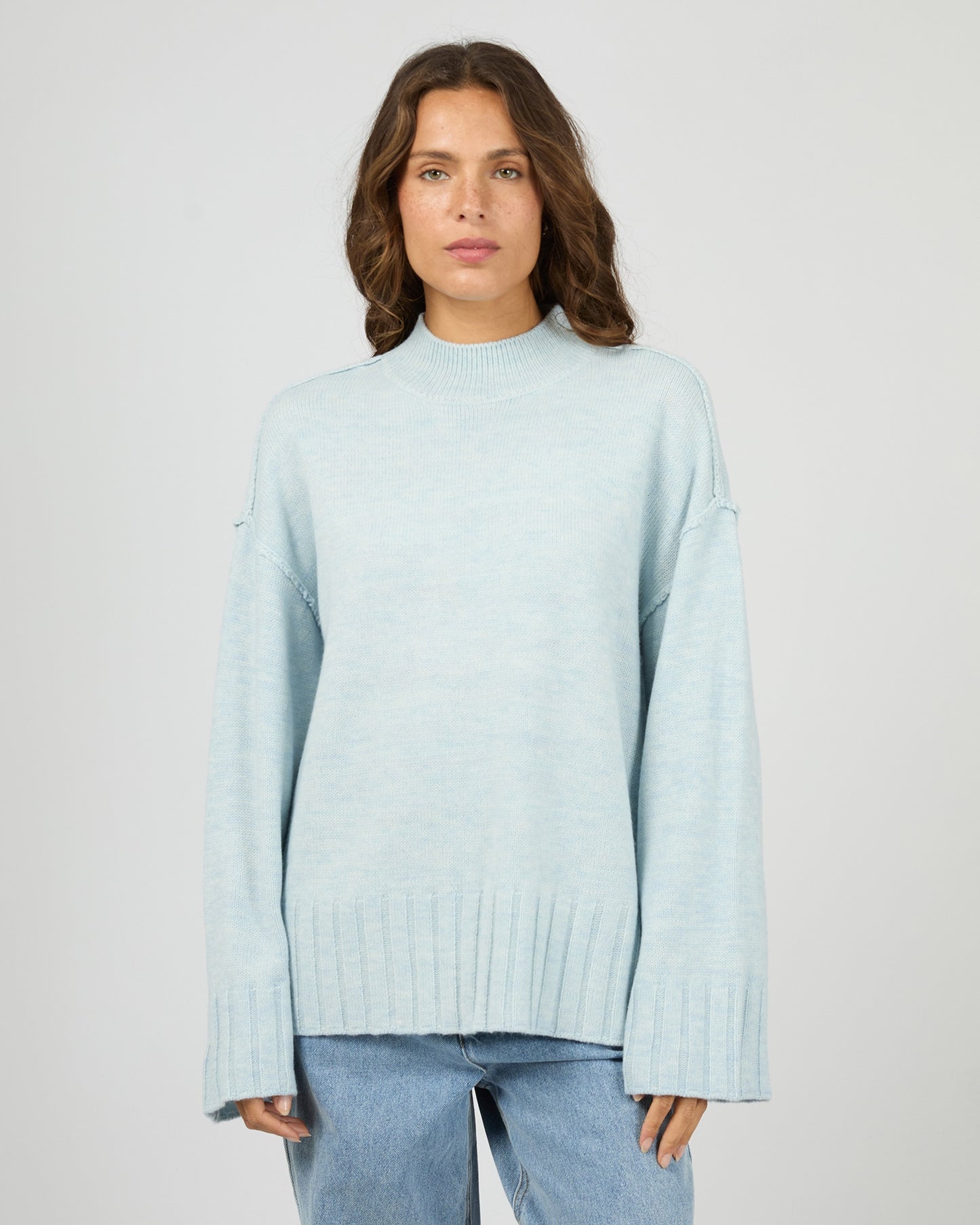 SILENT THEORY Lotus Knit Jumper - Light Blue