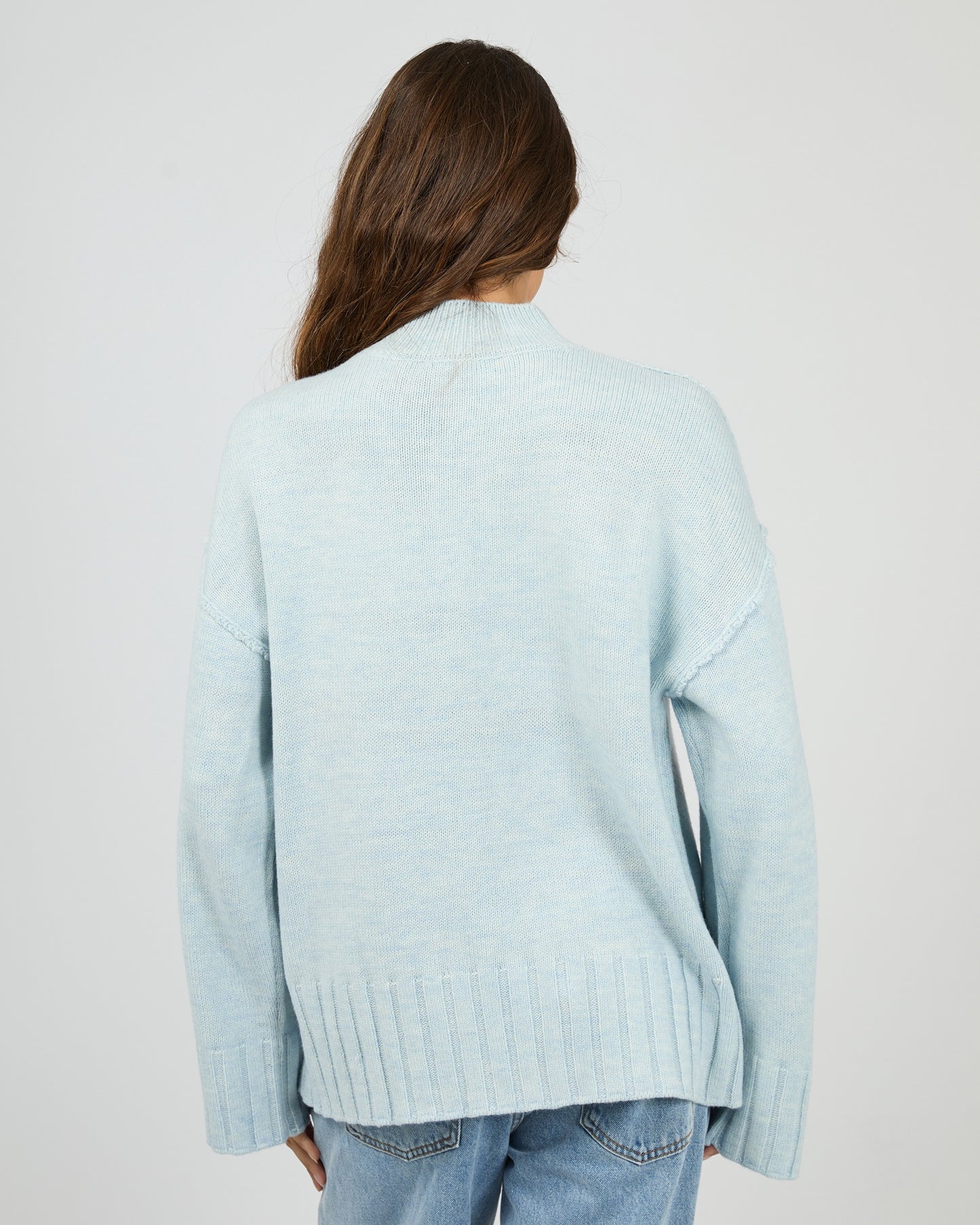 SILENT THEORY Lotus Knit Jumper - Light Blue