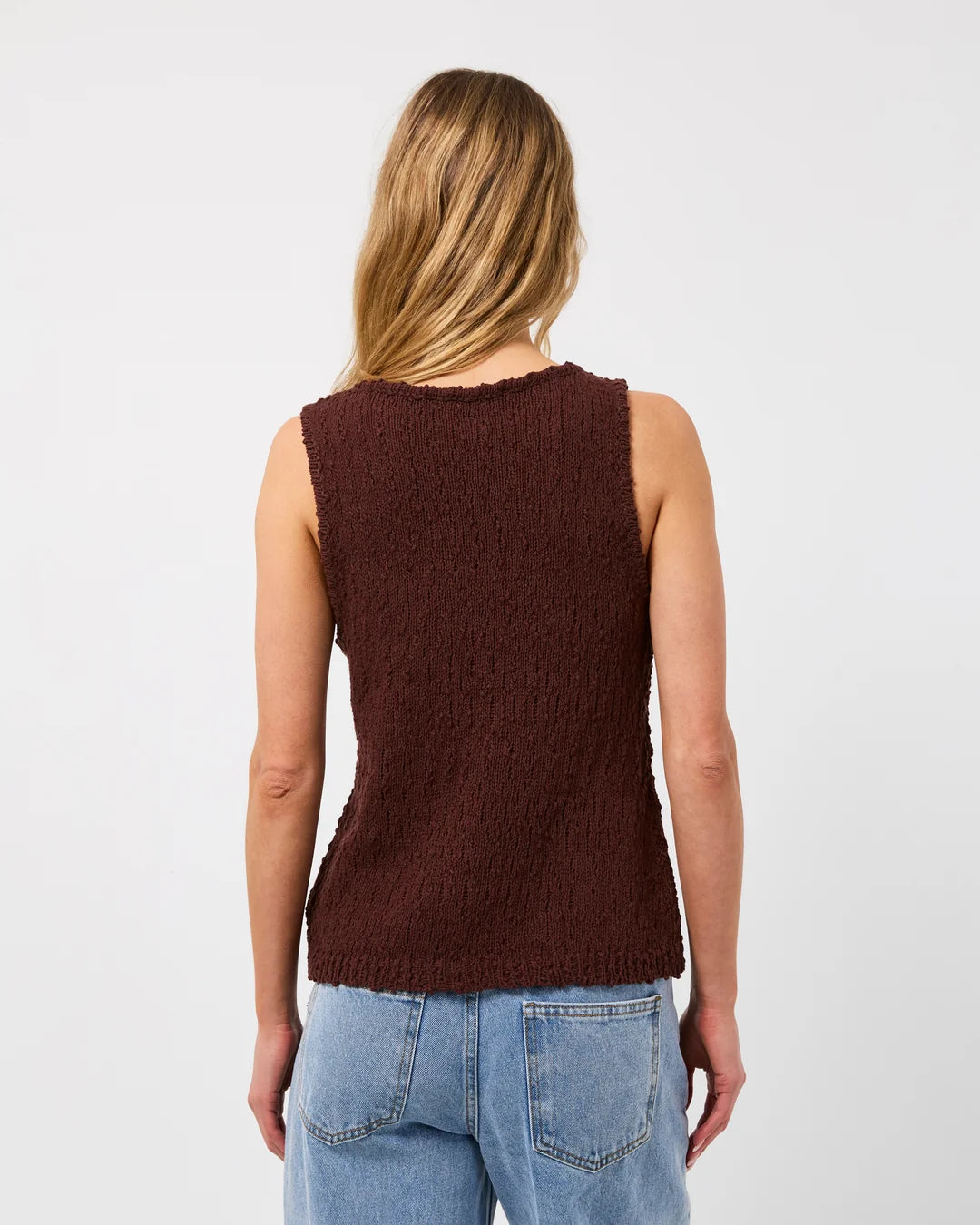 SILENT THEORY Belle Knit Vest - Brown