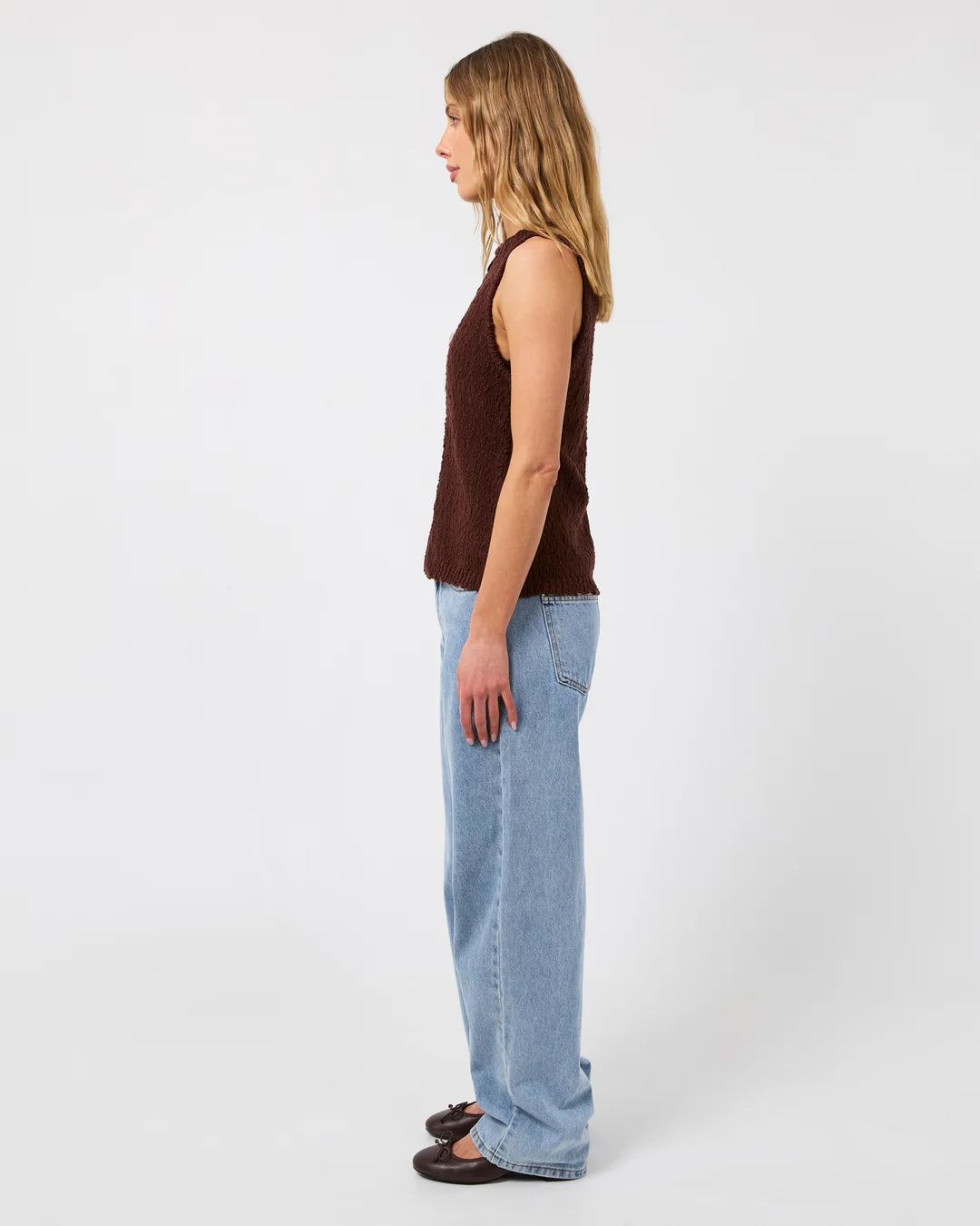 SILENT THEORY Belle Knit Vest - Brown