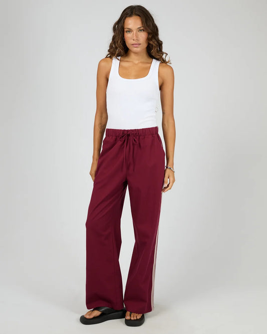 SILENT THEORY Mayfair Trim Pant - Cherry