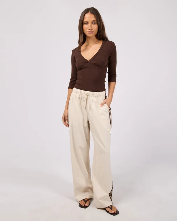 SILENT THEORY Sloan Trim Pant - Natural