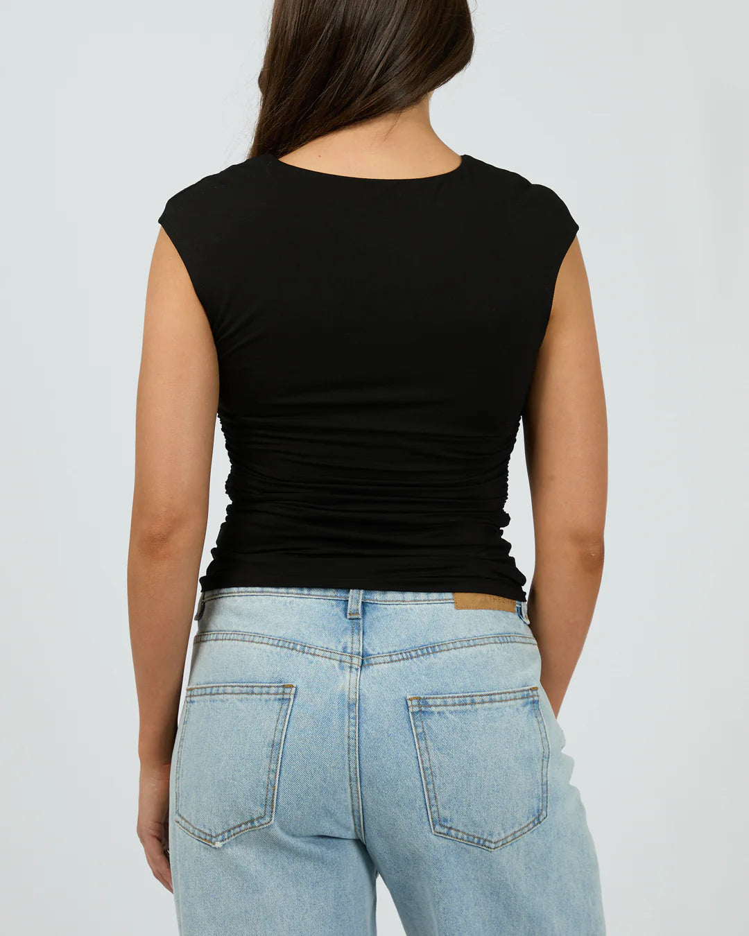 SILENT THEORY Evie Ruched Top - Black