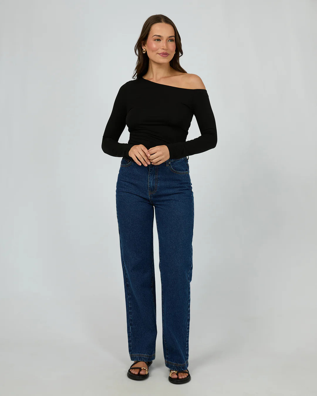 SILENT THEORY EVIE RUSHED LONG SLEEVE - Black