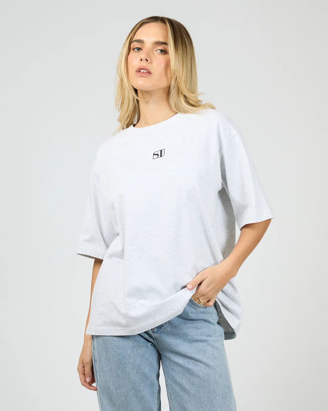 SILENT THEORY Silent Luxe Tee - Snow Marle