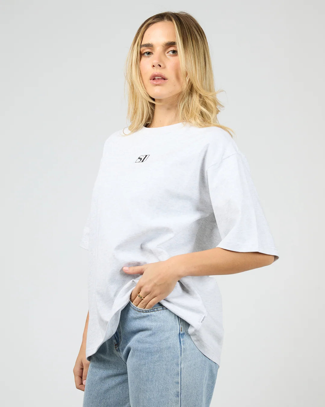 SILENT THEORY Silent Luxe Tee - Snow Marle
